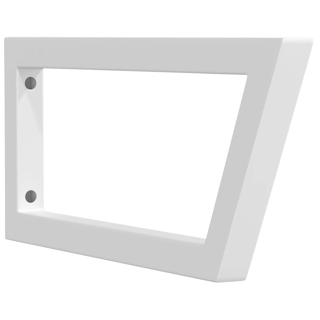 vidaXL Shelf Brackets for Washbasin 2 pcs White Trapezium Steel