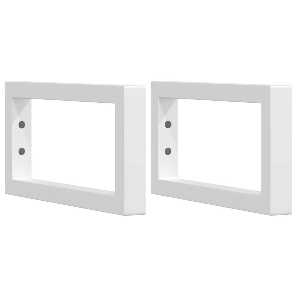 vidaXL Shelf Brackets for Washbasin 2 pcs White Rectangular Steel