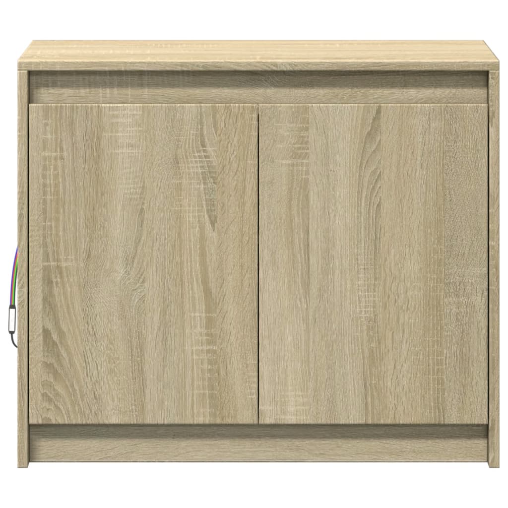 vidaXL Sideboard with LED Sonoma Oak 72x34x61 cm Engineered Wood