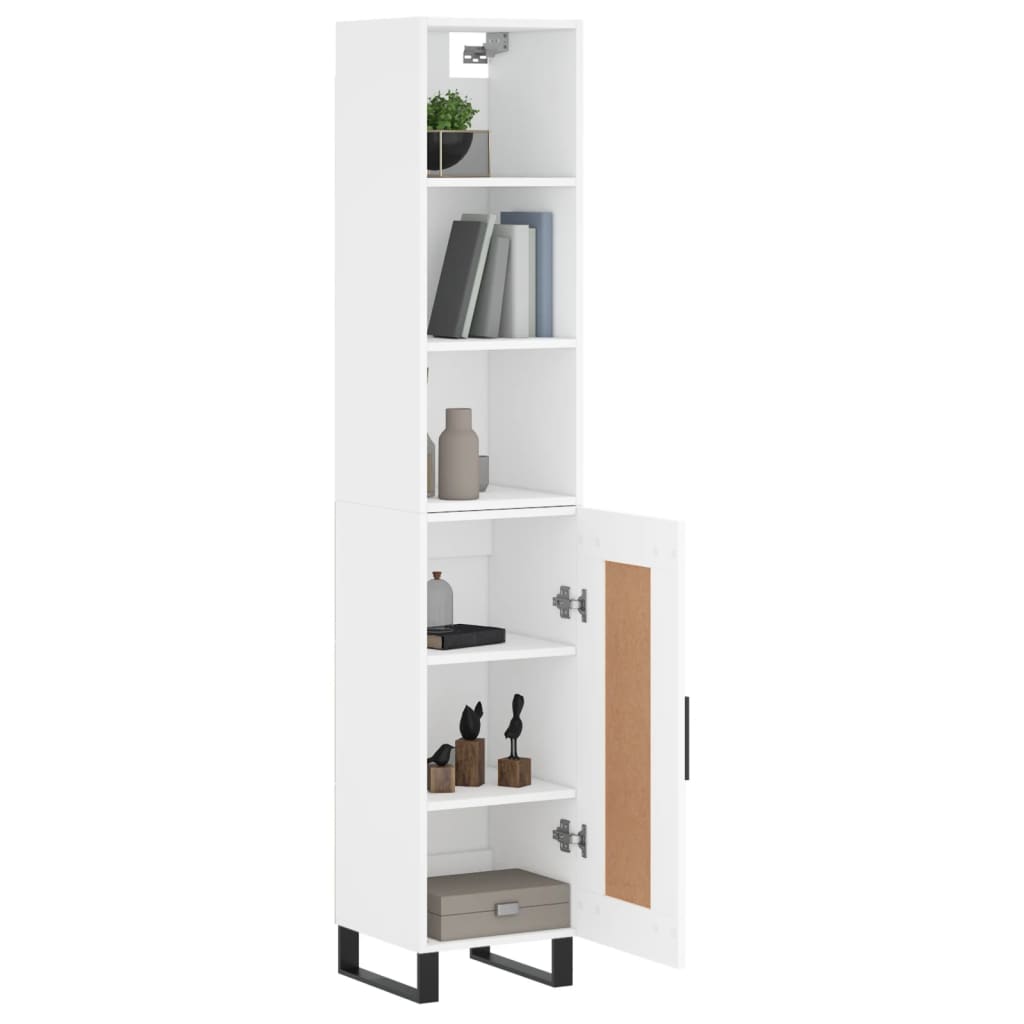 vidaXL Highboard White 34.5x34x180 cm Engineered Wood