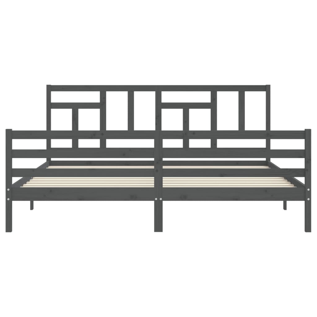 vidaXL Bed Frame without Mattress Grey 200x200 cm Solid Wood