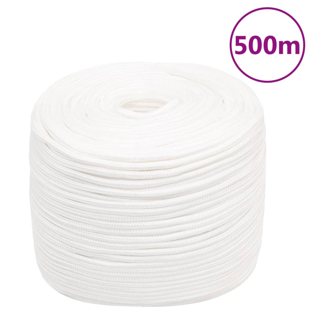 vidaXL Boat Rope Full White 10 mm 500 m Polypropylene