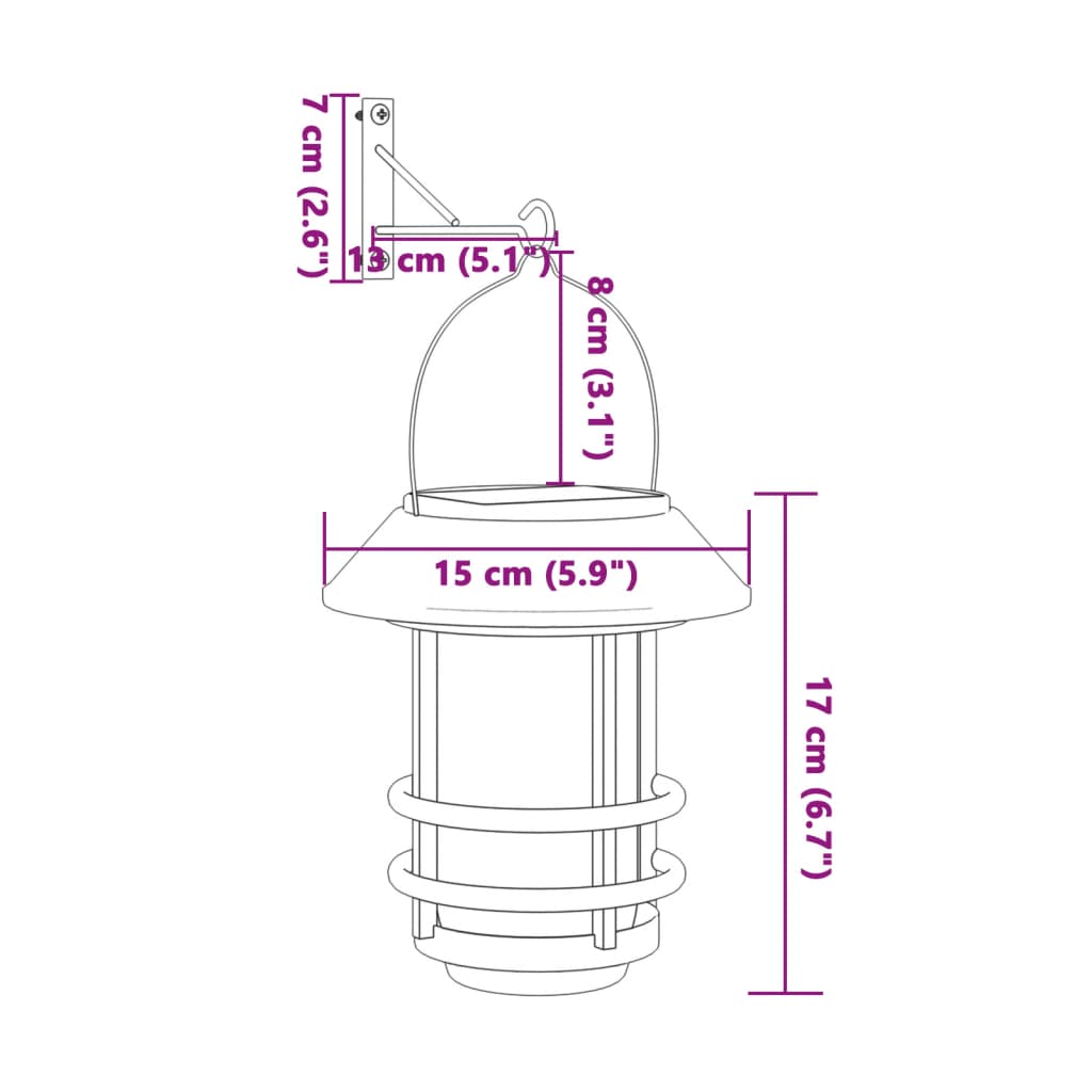 vidaXL Solar Outdoor Wall Lanterns 2 pcs Warm White Flickering Flame