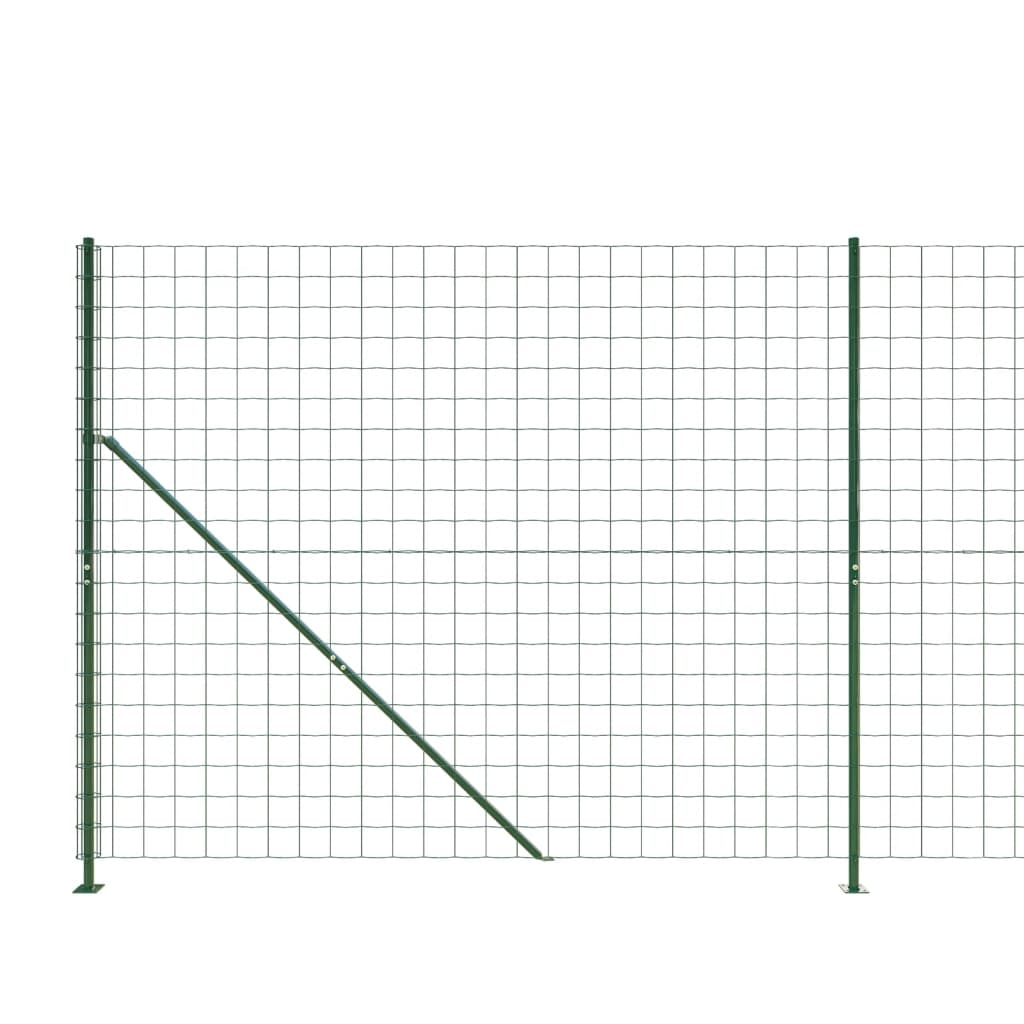 vidaXL Wire Mesh Fence with Flange Green 1.4x25 m