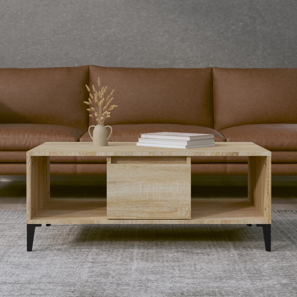 vidaXL Coffee Table Sonoma Oak 90x50x36.5 cm Engineered Wood