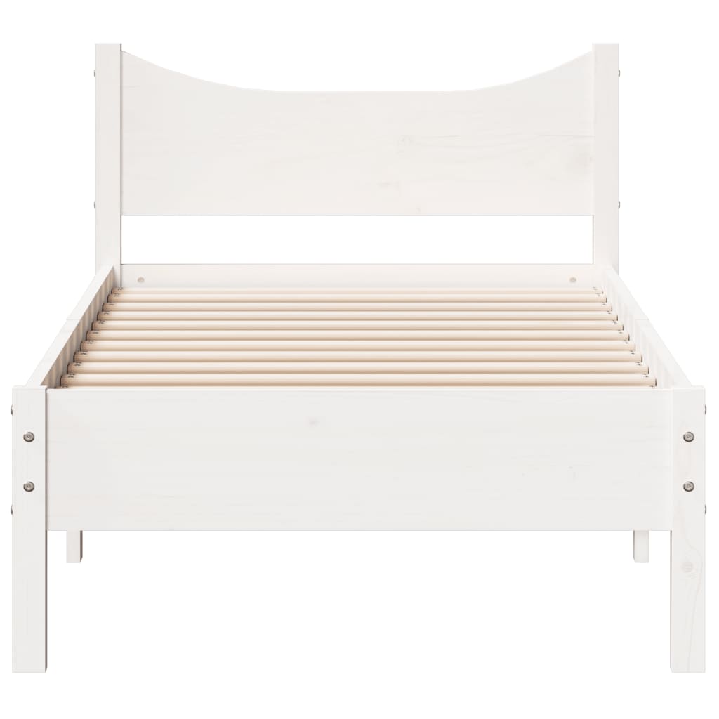 vidaXL Bed Frame without Mattress White 100x200 cm Solid Wood Pine