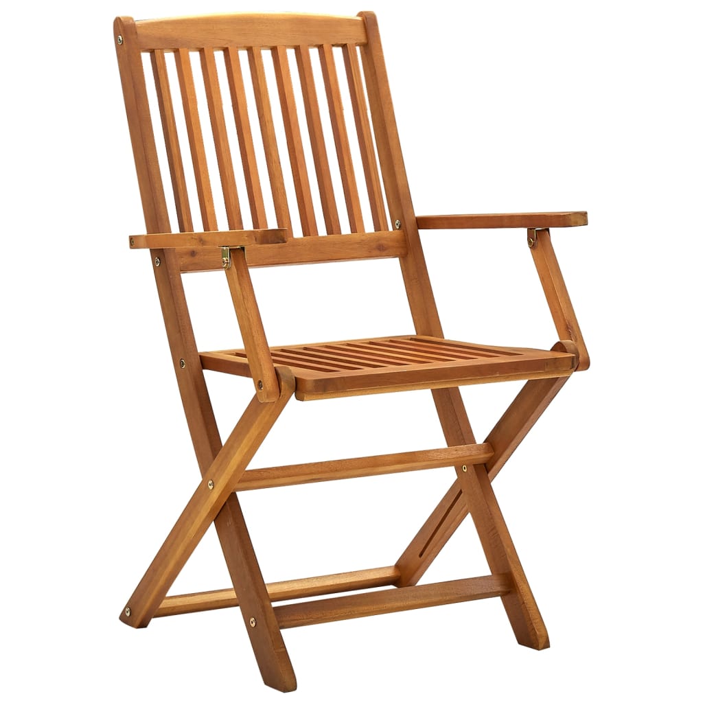 vidaXL Folding Outdoor Chairs 4 pcs Solid Acacia Wood