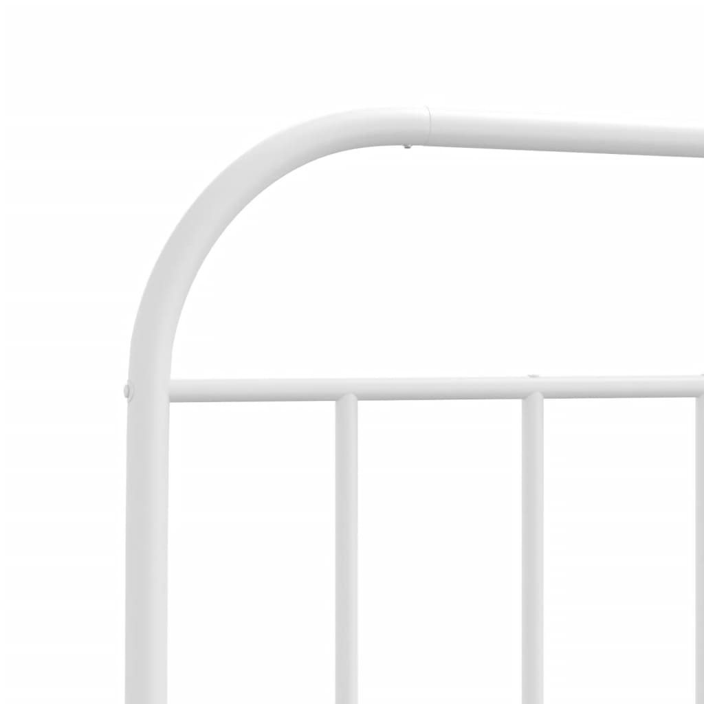 vidaXL Metal Bed Frame without Mattress with Footboard White 100x200 cm