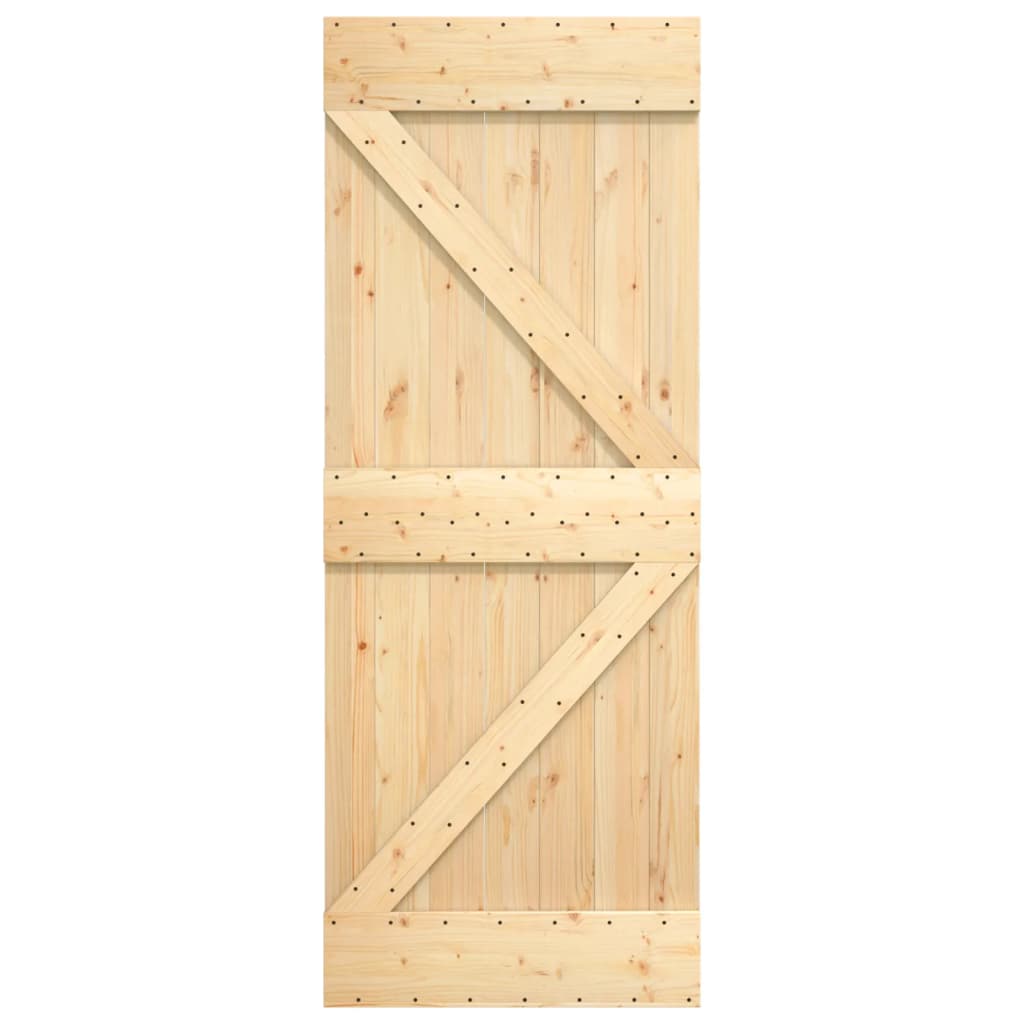 vidaXL Sliding Door with Hardware Set 80x210 cm Solid Wood Pine