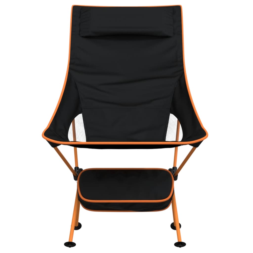 vidaXL Foldable Camping Chairs 2 pcs Black Oxford Fabric and Aluminium