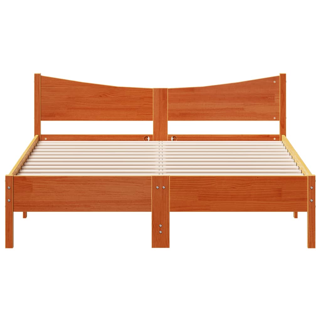 vidaXL Bed Frame without Mattress Wax Brown 160x200 cm Solid Wood Pine