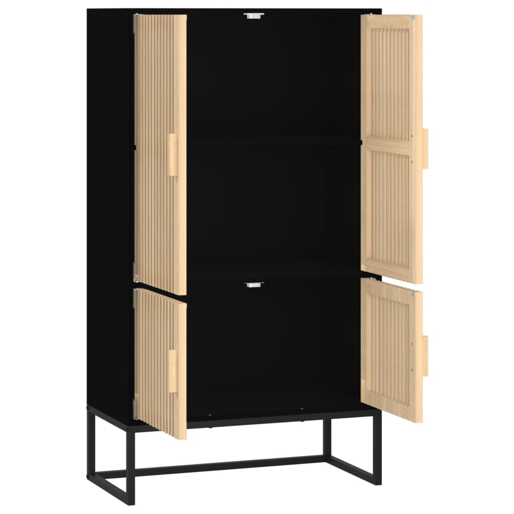 vidaXL Highboard Black 70x35x125 cm Engineered Wood