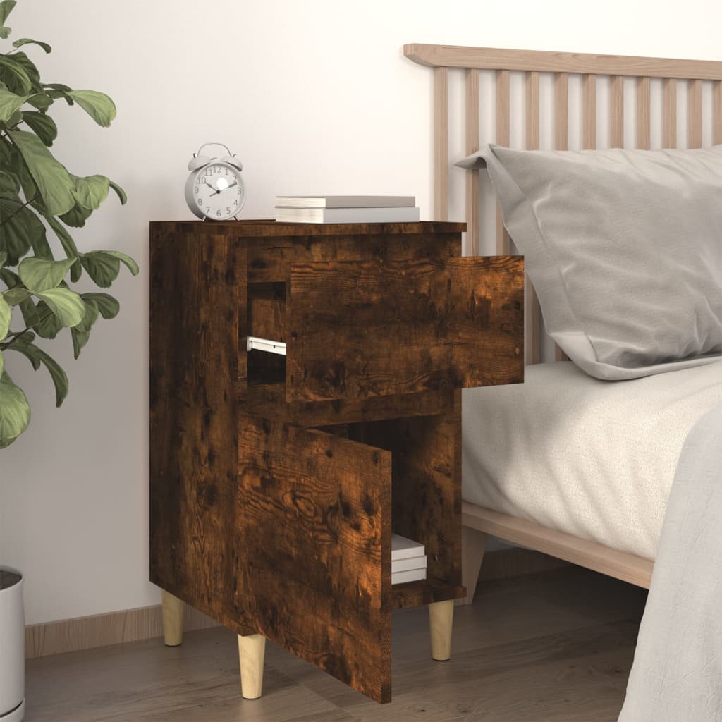 vidaXL Bedside Cabinets 2 pcs Smoked Oak 40x35x70 cm